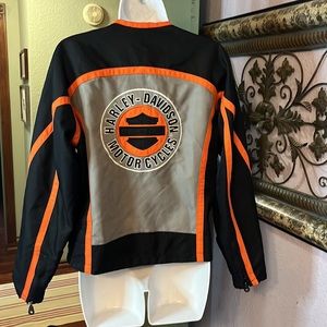 Vintage Harley Davidson Motorcycle Lined Weather Resistant Zip Jacket Sz S